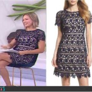 Talbots rsvp black and Cream Lace Mini Dress